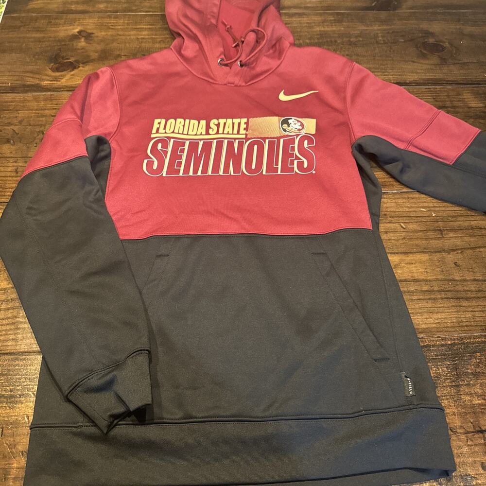 FSU Florida State Seminoles Nike Dri-Fit Hoodie S Burgundy/ Garnet Gold‎ Black